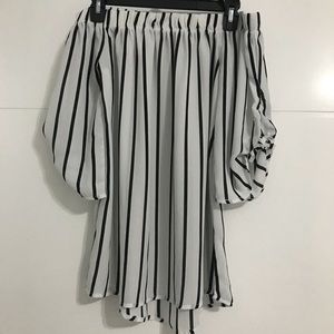 STRIPED off the shoulder top